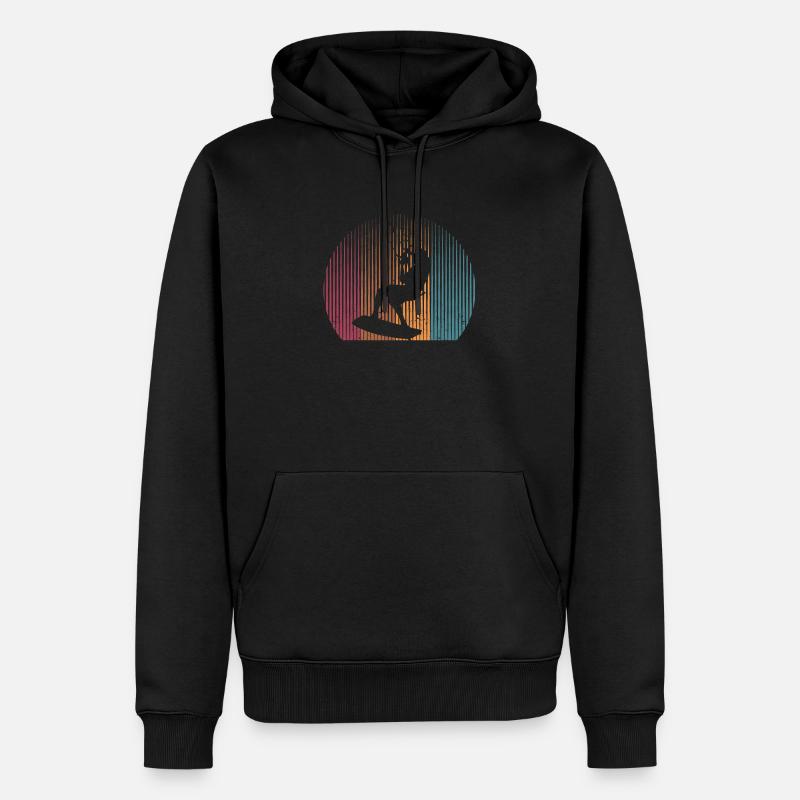 Ailes Foiling Kitesurf Kiteboard Rétro - Sweat à capuche Premium bio Homme - noir