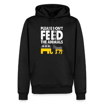 Libertarian Please Don't Feed The Animals - Men’s Premium Organic Hoodie - black - Front - Nico (187cm)
