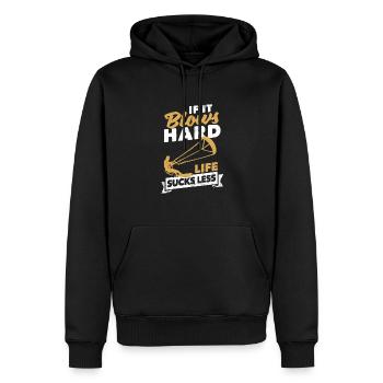 Kitesurf Kitesurf Kiteboard Quand les choses se compliquent - Sweat à capuche Premium bio Homme - noir - Devant - Nico (187cm)