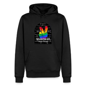 Stonewall 28 juin 1969 - Forget. - Sweat à capuche Premium bio Homme - noir - Devant - Nico (187cm)
