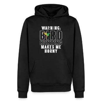 Avertissement: La chasse aux oiseaux me rend excité drôle de thé - Sweat à capuche Premium bio Homme - noir - Devant - Nico (187cm)