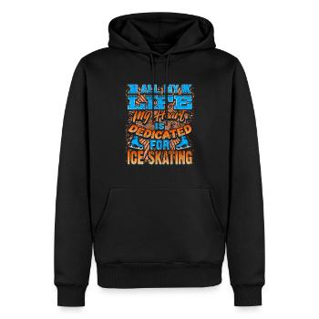 My Heart Is Dedicated For Ice Skating T-Shirt - Männer Premium Bio Hoodie - Schwarz - Vorne - Nico (187cm)