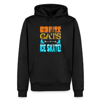 Patin à glace Coffee Cats! Thé de patinage sur glace génial - Sweat à capuche Premium bio Homme - noir - Devant - Nico (187cm)