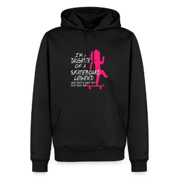 I'm A Daughter Of A Skateboard Legend T-Shirt - Männer Premium Bio Hoodie - Schwarz - Vorne - Nico (187cm)