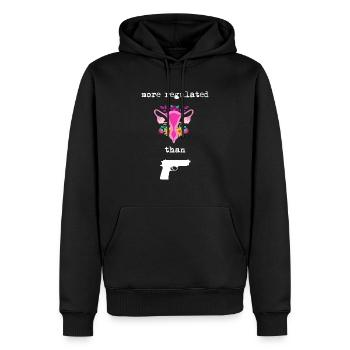 Plus réglementé que les armes à feu - Sweat à capuche Premium bio Homme - noir - Devant - Nico (187cm)