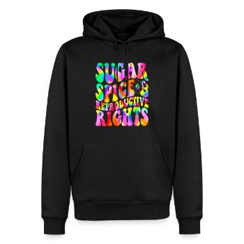 Zuckergewürz und reproduktive Rechte - Männer Premium Bio Hoodie - Schwarz - Vorne - Nico (187cm)