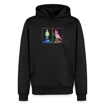 Lustiges Motocross Mama Papa Eltern Deine Tochter - Männer Premium Bio Hoodie - Schwarz - Vorne - Nico (187cm)