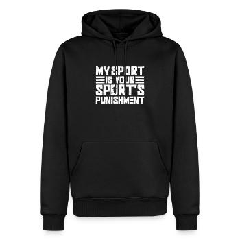 Marathon Runner Marathon Entraînement Jogging Running - Sweat à capuche Premium bio Homme - noir - Devant - Nico (187cm)