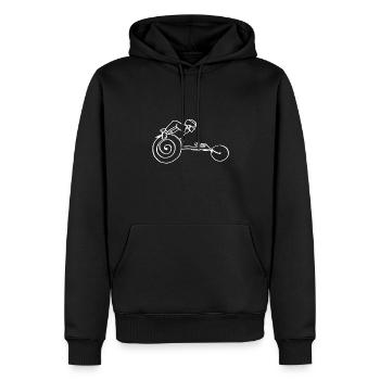 Marathon en fauteuil roulant Course en fauteuil roulant Sports en fauteuil roulant - Sweat à capuche Premium bio Homme - noir - Devant - Nico (187cm)