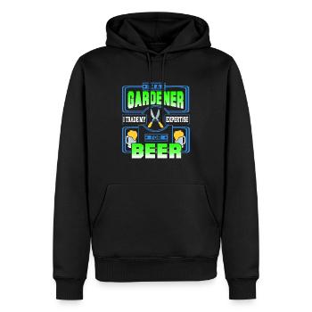 I'm A Gardener I Trade My Expertise For Beer - Männer Premium Bio Hoodie - Schwarz - Vorne - Nico (187cm)