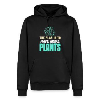 The Plan Is To Have More Plants Funny T-Shirt - Männer Premium Bio Hoodie - Schwarz - Vorne - Nico (187cm)