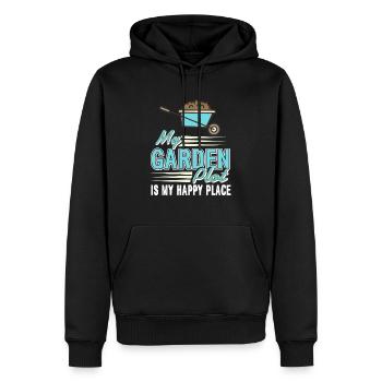 My Garden Plot Is My Happy Place Funny Gardener - Männer Premium Bio Hoodie - Schwarz - Vorne - Nico (187cm)