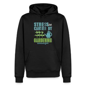 Stress Is Caused By Gardening Enough Funny Present - Männer Premium Bio Hoodie - Schwarz - Vorne - Nico (187cm)