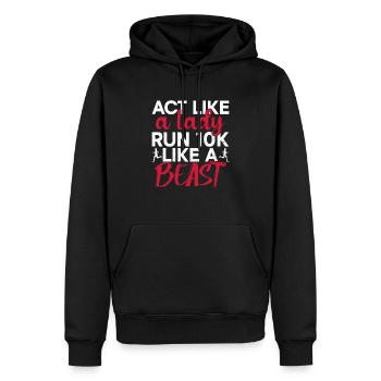 10k Running Training Runner Jogging Running - Men’s Premium Organic Hoodie - black - Front - Nico (187cm)