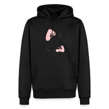 Küss mich wieder LIEBE - Männer Premium Bio Hoodie - Schwarz - Vorne - Nico (187cm)