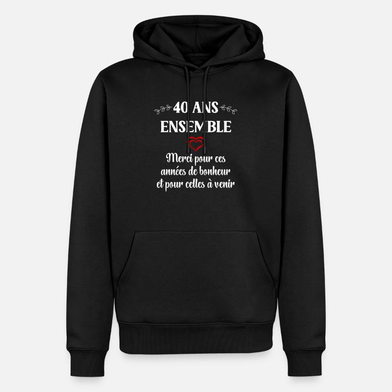 40 ans ensemble - Sweat à capuche Premium bio Homme - noir