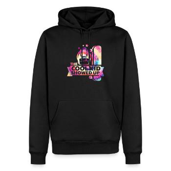 Das coole Kind tauchte wieder in der Schule auf - Männer Premium Bio Hoodie - Schwarz - Vorne - Nico (187cm)