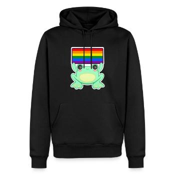 Froggy Pride - Men’s Premium Organic Hoodie - black - Front - Nico (187cm)