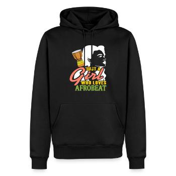 Just A Girl Who Loves Afrobeat T-Shirt Present - Männer Premium Bio Hoodie - Schwarz - Vorne - Nico (187cm)