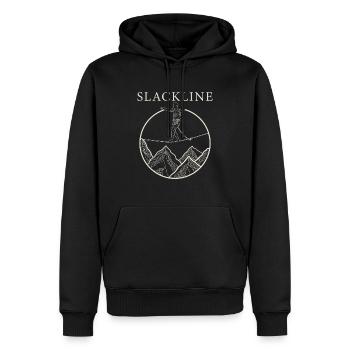 Slackline Slackline Vintage pour Slackliner - Sweat à capuche Premium bio Homme - noir - Devant - Nico (187cm)