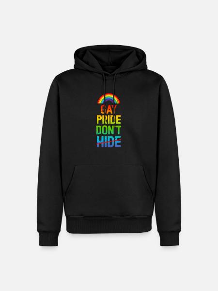 Gay Pride Don't Hide - Men’s Premium Organic Hoodie - black