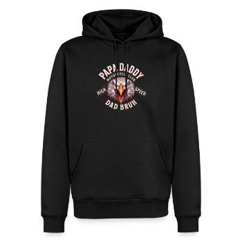 Papa Daddy Dad Bruh - Sweat à capuche Premium bio Homme - noir - Devant - Nico (187cm)