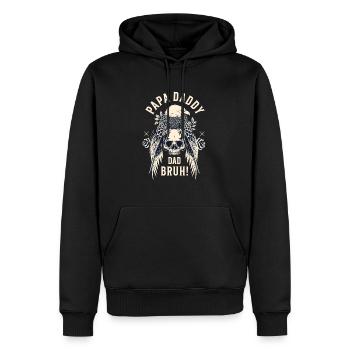 Papa Daddy Dad Bruh - Männer Premium Bio Hoodie - Schwarz - Vorne - Nico (187cm)