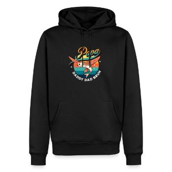 Papa Daddy Dad Bruh - Männer Premium Bio Hoodie - Schwarz - Vorne - Nico (187cm)