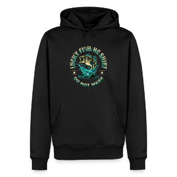 Glückliches Angelhemd Nicht waschen - Männer Premium Bio Hoodie - Schwarz - Vorne - Nico (187cm)