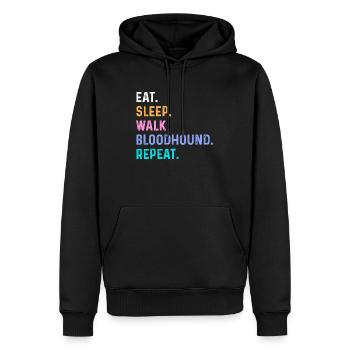 Eat Sleep Walk Bloodhound Wiederholung - Männer Premium Bio Hoodie - Schwarz - Vorne - Nico (187cm)