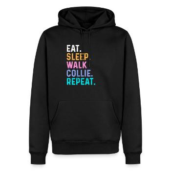 Eat Sleep Walk Collie Repeat - Men’s Premium Organic Hoodie - black - Front - Nico (187cm)