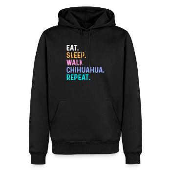 Eat Sleep Walk Chihuahua Repeat - Men’s Premium Organic Hoodie - black - Front - Nico (187cm)