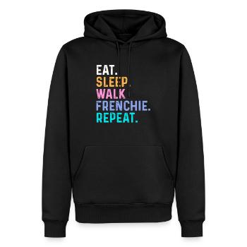 Eat Sleep Walk Frenchie Repeat - Men’s Premium Organic Hoodie - black - Front - Nico (187cm)