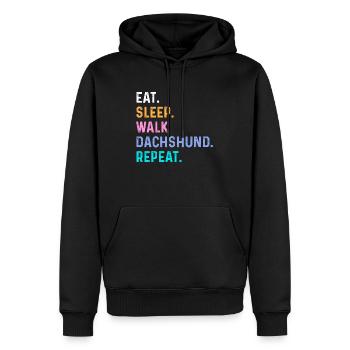 Eat Sleep Walk Dachshund Repeat - Men’s Premium Organic Hoodie - black - Front - Nico (187cm)
