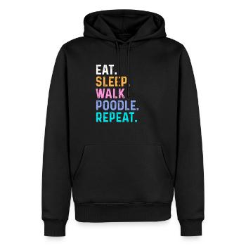 Eat Sleep Walk Poodle Repeat - Men’s Premium Organic Hoodie - black - Front - Nico (187cm)