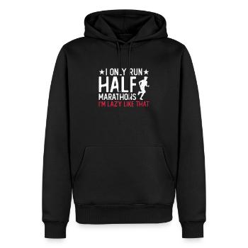 Half Marathon Runner Jogger Running Jogging Gift - Men’s Premium Organic Hoodie - black - Front - Nico (187cm)