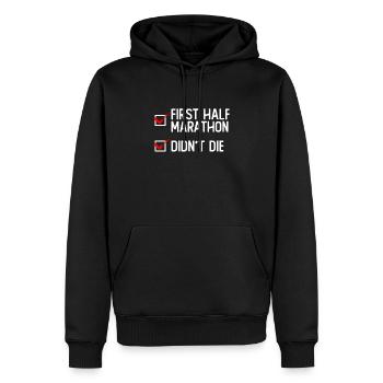 Halbmarathon Läufer Jogger Laufen Jogging Geschenk - Männer Premium Bio Hoodie - Schwarz - Vorne - Nico (187cm)