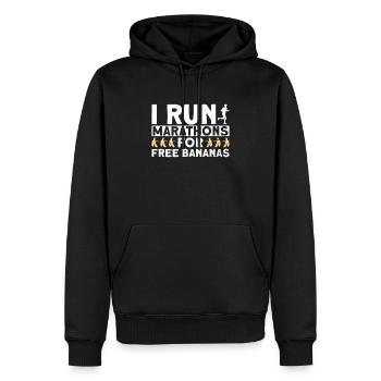Je cours des marathons pour des bananes gratuites - Sweat à capuche Premium bio Homme - noir - Devant - Nico (187cm)