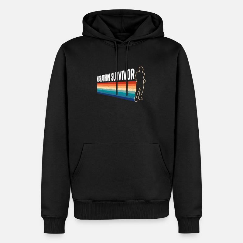 Marathon Überlebender - Marathon Läufer - Männer Premium Bio Hoodie - Schwarz