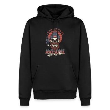 J’aimerais pouvoir être génial comme mon Fils - Sweat à capuche Premium bio Homme - noir - Devant - Nico (187cm)
