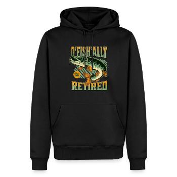 O Fish Ally à la retraite - Sweat à capuche Premium bio Homme - noir - Devant - Nico (187cm)