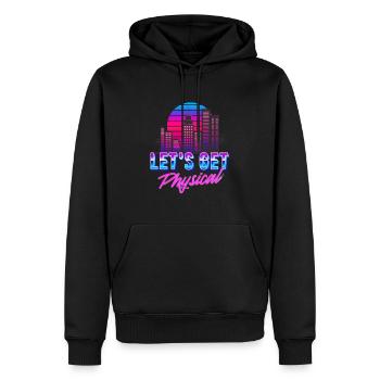 Obtenons l’esthétique Physique Vaporwave - Sweat à capuche Premium bio Homme - noir - Devant - Nico (187cm)