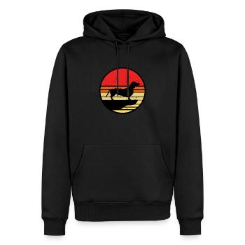 Teckel Rétro Chien Animaux Saucisse chien 80s Animal de compagnie - Sweat à capuche Premium bio Homme - noir - Devant - Nico (187cm)