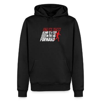 Ultramarathon Immer weiter vorwärts Ultramarathon - Männer Premium Bio Hoodie - Schwarz - Vorne - Nico (187cm)