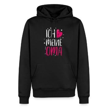 ich liebe meine Oma Geschenk - Männer Premium Bio Hoodie - Schwarz - Vorne - Nico (187cm)
