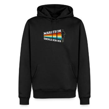 Marathon Überlebender - Marathon Läufer Joggen - Männer Premium Bio Hoodie - Schwarz - Vorne - Nico (187cm)