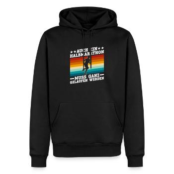 Halbmarathon Läufer Joggen Jogging Laufen Lustig - Männer Premium Bio Hoodie - Schwarz - Vorne - Nico (187cm)