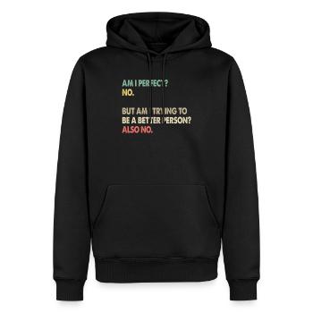 Am I Perfect? No Sarcastic Retro - Men’s Premium Organic Hoodie - black - Front - Nico (187cm)