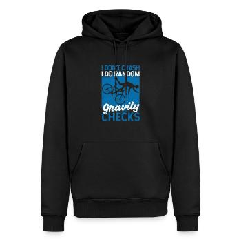 Mountain biking I don't fall, I do - Men’s Premium Organic Hoodie - black - Front - Nico (187cm)