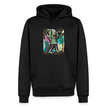 Halloween Lake Monster Nessy Krawattenfarbe - Männer Premium Bio Hoodie - Schwarz - Vorne - Nico (187cm)
